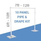 10-Panel Pipe and Drape Kit / Backdrop - 6-10 Feet Tall (Adjustable)