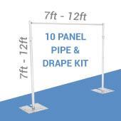 10-Panel Pipe and Drape Kit / Backdrop - 7-12 Feet Tall (Adjustable)