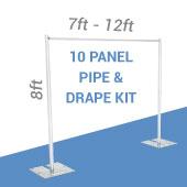 10-Panel Pipe and Drape Kit / Backdrop - 8 Feet Tall (Non Adjustable)