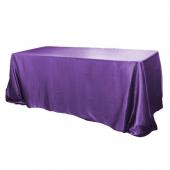 Sleek Satin Tablecloth 90"x132" Rectangular - Purple