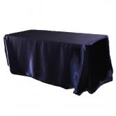 Sleek Satin Tablecloth 90"x132" Rectangular - Navy Blue