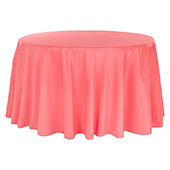 108" Round 200 GSM Polyester Tablecloth - Coral
