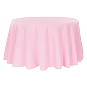 108" Round 200 GSM Polyester Tablecloth - Pink