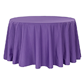 108" Round 200 GSM Polyester Tablecloth - Purple