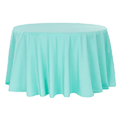 108" Round 200 GSM Polyester Tablecloth - Turquoise