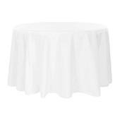 108" Round 200 GSM Polyester Tablecloth - White