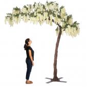 11 Feet Tall Grand Arch Fake Wisteria Tree - White - Interchangeable Branches!