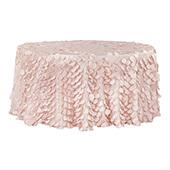 Large Petal Gatsby Circle - Round Tablecloth - 120" - Blush/Rose Gold