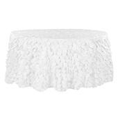 Large Petal Gatsby Circle - Round Tablecloth - 120" - White