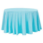 120" Round 200 GSM Polyester Tablecloth - Aqua Blue