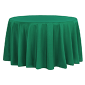 120" Round 200 GSM Polyester Tablecloth - Emerald Green