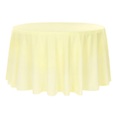 120" Round 200 GSM Polyester Tablecloth - Pastel Yellow