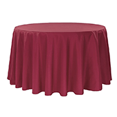 120" Round 200 GSM Polyester Tablecloth - Burgundy