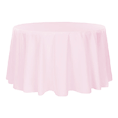 132" Round 200 GSM Polyester Tablecloth - Pastel Pink