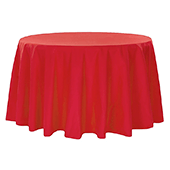 132" Round 200 GSM Polyester Tablecloth - Red