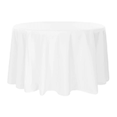 132" Round 200 GSM Polyester Tablecloth - White