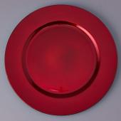 Decostar™ Plastic Charger Plate 13" - Red - 24 Pieces