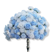 LUXE Blue & White Rose Orchid Mixed Table Centerpiece - 32 Inches