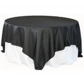 Sleek Satin Tablecloths 90" Square - Black