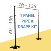 1-Panel Black Anodized Pipe and Drape Kit / Backdrop - 6-10 Feet Tall (Adjustable)