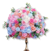 LUXE Pink & Blue Rose Hydrangea Mixed Table Centerpiece - 32 Inches