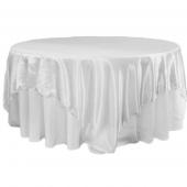 Sleek Satin Tablecloths 90" Square - White