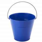 Tin Metal Pail Bucket  - 6 Pieces - Royal Blue