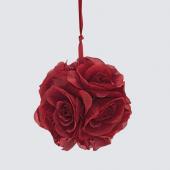 Decostar™ Rose Silk Flower Pomander Kissing Ball 6"  - 12 Pieces - Burgundy