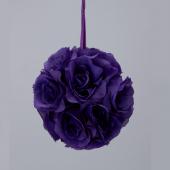 Decostar™ Rose Silk Flower Pomander Kissing Ball 6"  - 12 Pieces - Purple