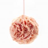 Decostar™ Rose Silk Flower Pomander Kissing Ball 10" - Blush