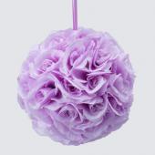 Decostar™ Rose Silk Flower Pomander Kissing Ball 10" - Lavender