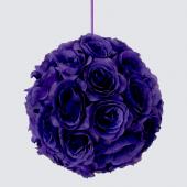 Decostar™ Rose Silk Flower Pomander Kissing Ball 10" - Purple