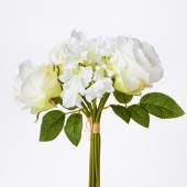 Decostar™ Artificial Rose & Hydrangea Bouquet 13 X 8" White