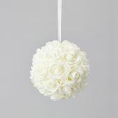 Decostar™ Foam Rose Ball 8"  - 12 Pieces - Ivory