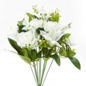 Decostar™ Artificial Rose and Lily Branch 10½ x 15"  White
