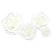 Decostar™ Foam Rose 21" 17" 14" 10" - 4pc/set - White