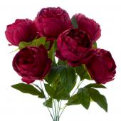 Artificial English Rose Bunch 18½" Burgundy