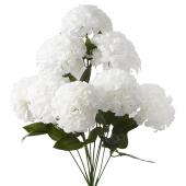 Artificial Hydrangea Flower Bunch - 20" White
