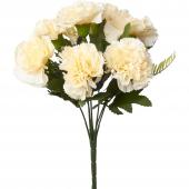 Artificial Carnation Flower Bunch - Ivory