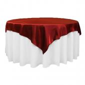 Sleek Satin Tablecloths 72" Square - Burgundy