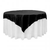 Sleek Satin Tablecloths 72" Square - Black