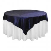 Sleek Satin Tablecloths 72" Square - Navy Blue