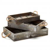 Decostar™ Brown Wooden Trays 3pc Set