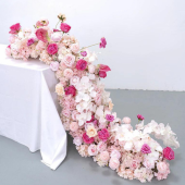 LUXE Pink & Red Orchid, Rose & Anthurium Mixed Table Runner - 79 Inches