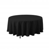 Economy Round Polyester Table Cover 108" - Black