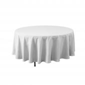 Economy Round Polyester Table Cover 120" - White