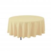 Economy Round Polyester Table Cover 132" - Ivory