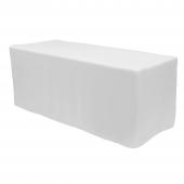 Fitted Polyester Rectangular Table Cover 8ft - White