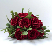 LUXE Rose & Babysbreath Table Centerpiece - Red