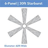 6-Panel 30ft Starburst Ceiling Draping Kit (62 Feet Wide)